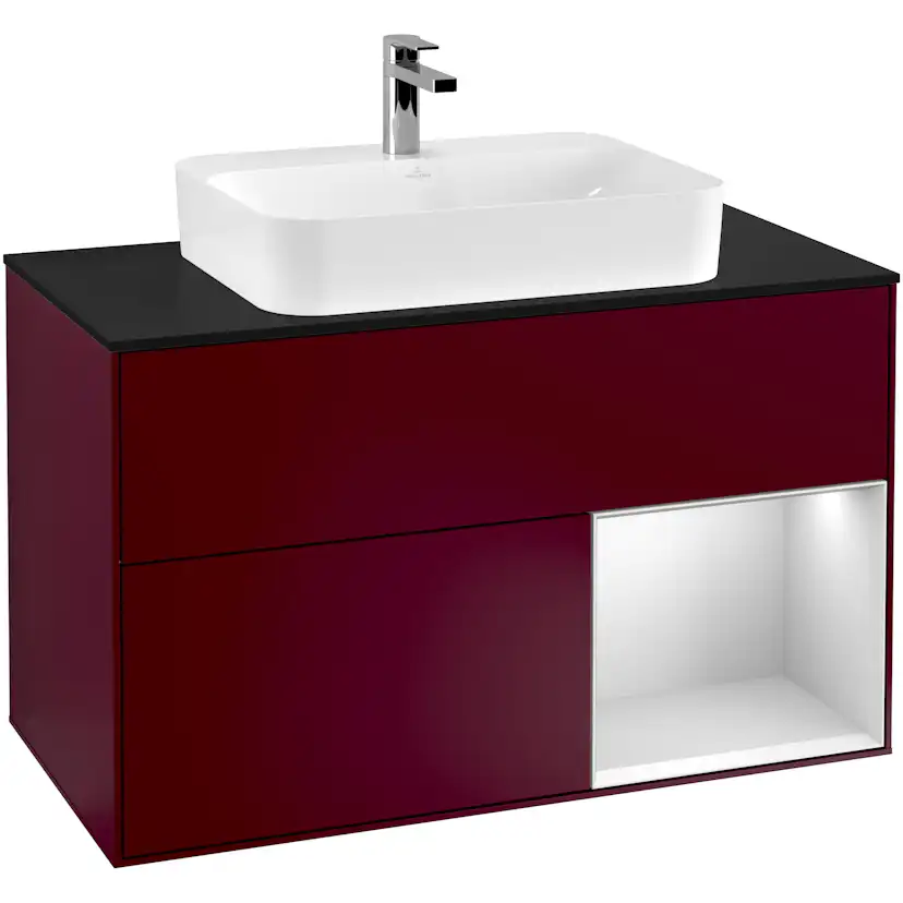 Tvättställsskåp Villeroy & Boch Finion med 2 Lådor Hylla och Bänkskiva för Ytmonterat Tvättställ