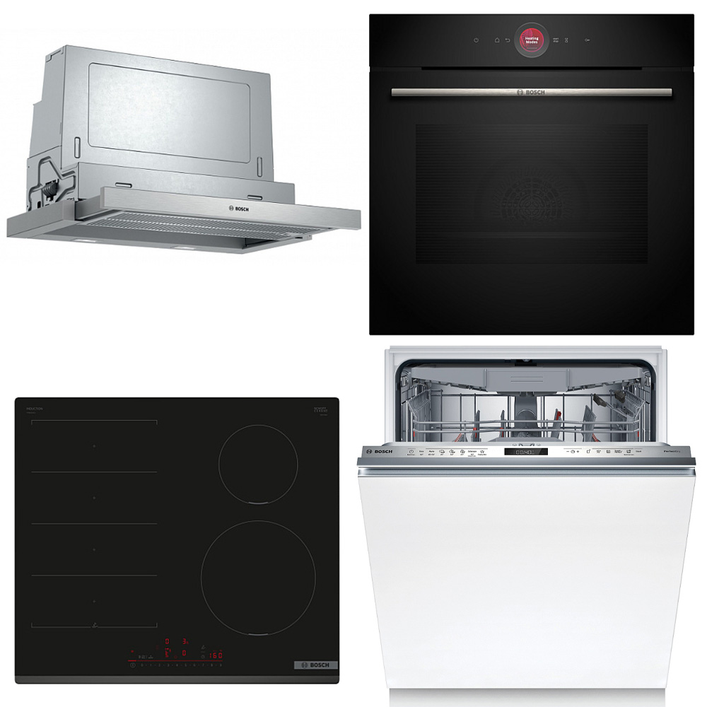 Kökspaket Bosch HBG7742B1 + PIX631HC1E + SMV6ZCX24E + DFS067A51