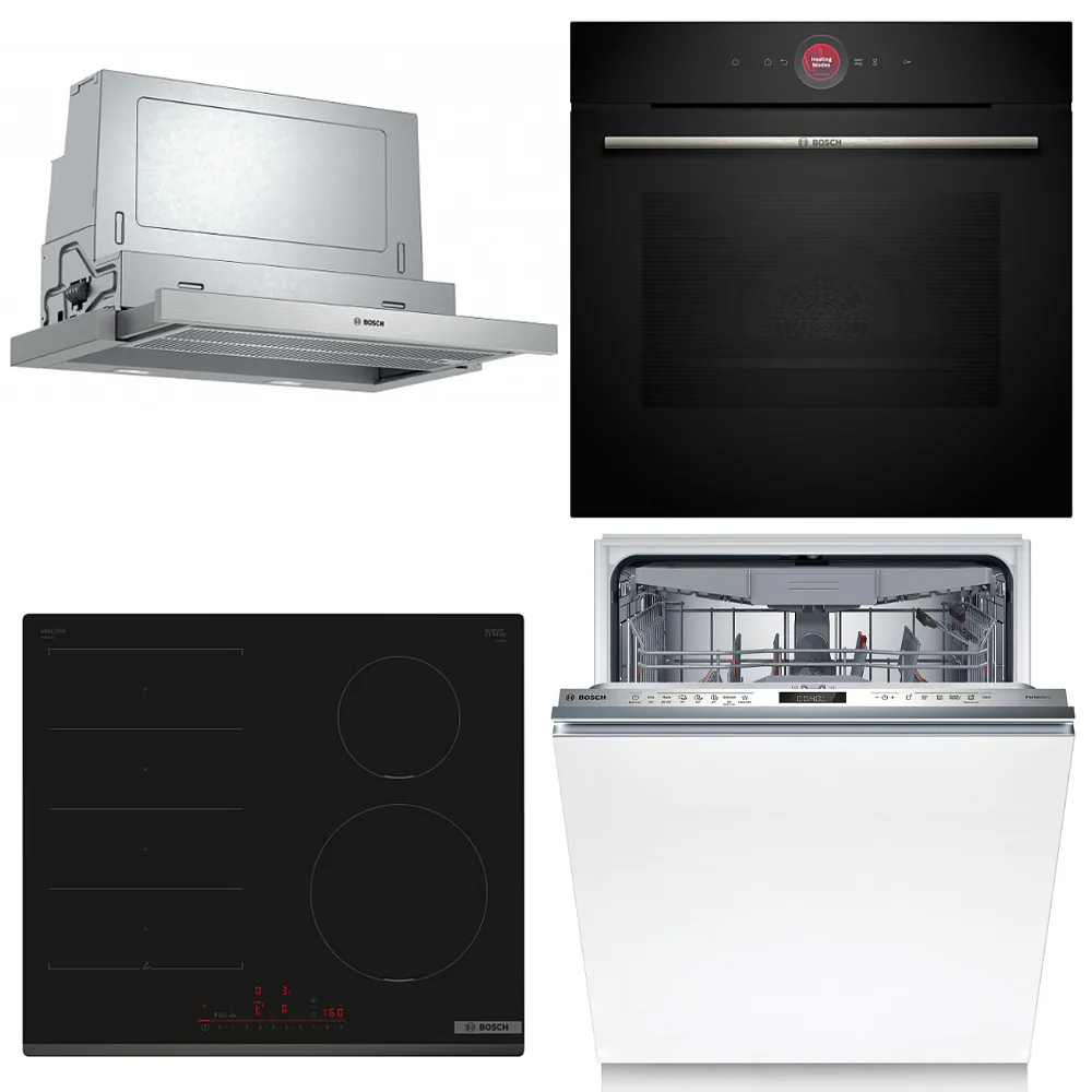 Kökspaket Bosch HBG7742B1 + PIX631HC1E + SMV6ZCX24E + DFS067A51