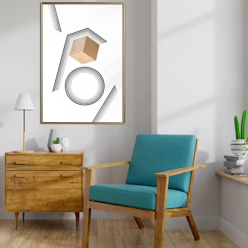 Poster Artgeist Affisch Wooden Cube
