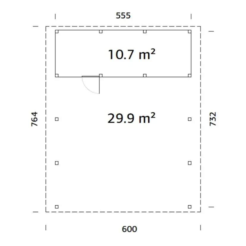 Carport Palmako Karl 40,6 m2 med Förråd