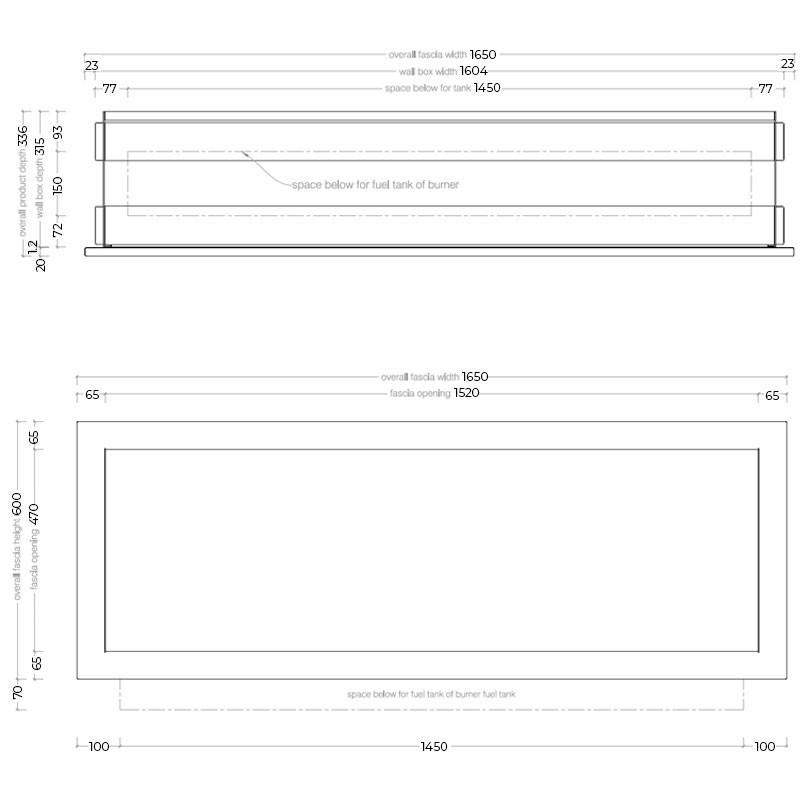 Etanolkamin Icon Fires Slimline Firebox SFB