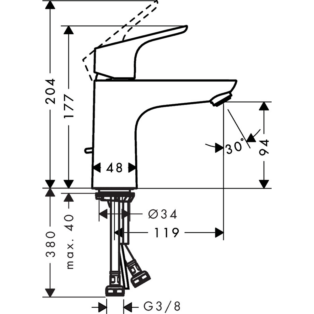 Tvättställsblandare Hansgrohe Focus 100