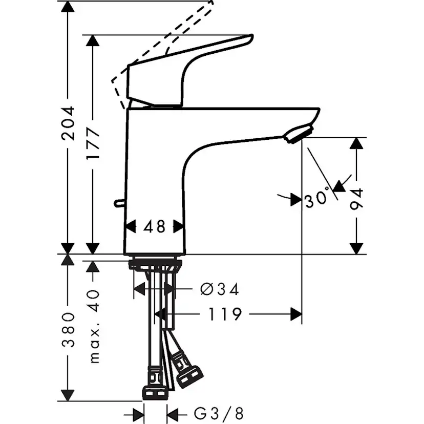 Tvättställsblandare Hansgrohe Focus 100