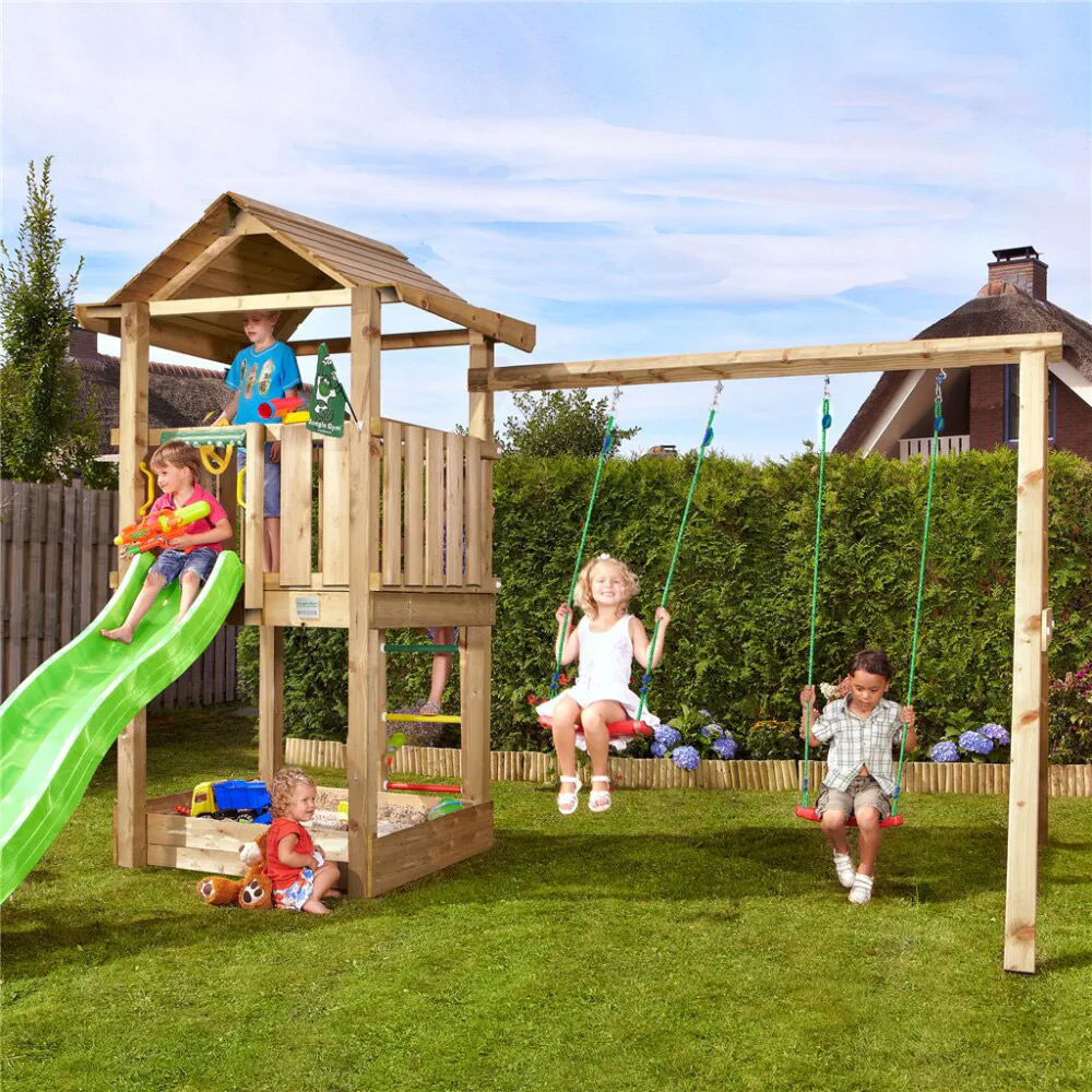 Lektorn Jungle Gym House inkl. Swing Modul X'tra och rutschkana