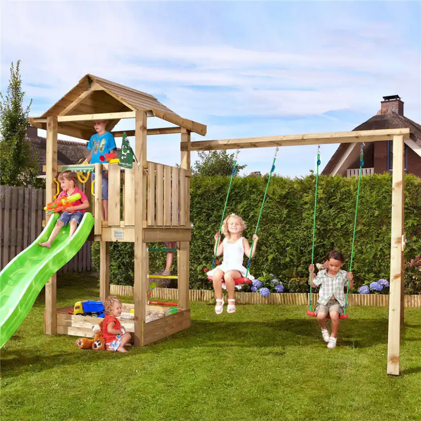 Lektorn Jungle Gym House inkl. Swing Modul X'tra och rutschkana