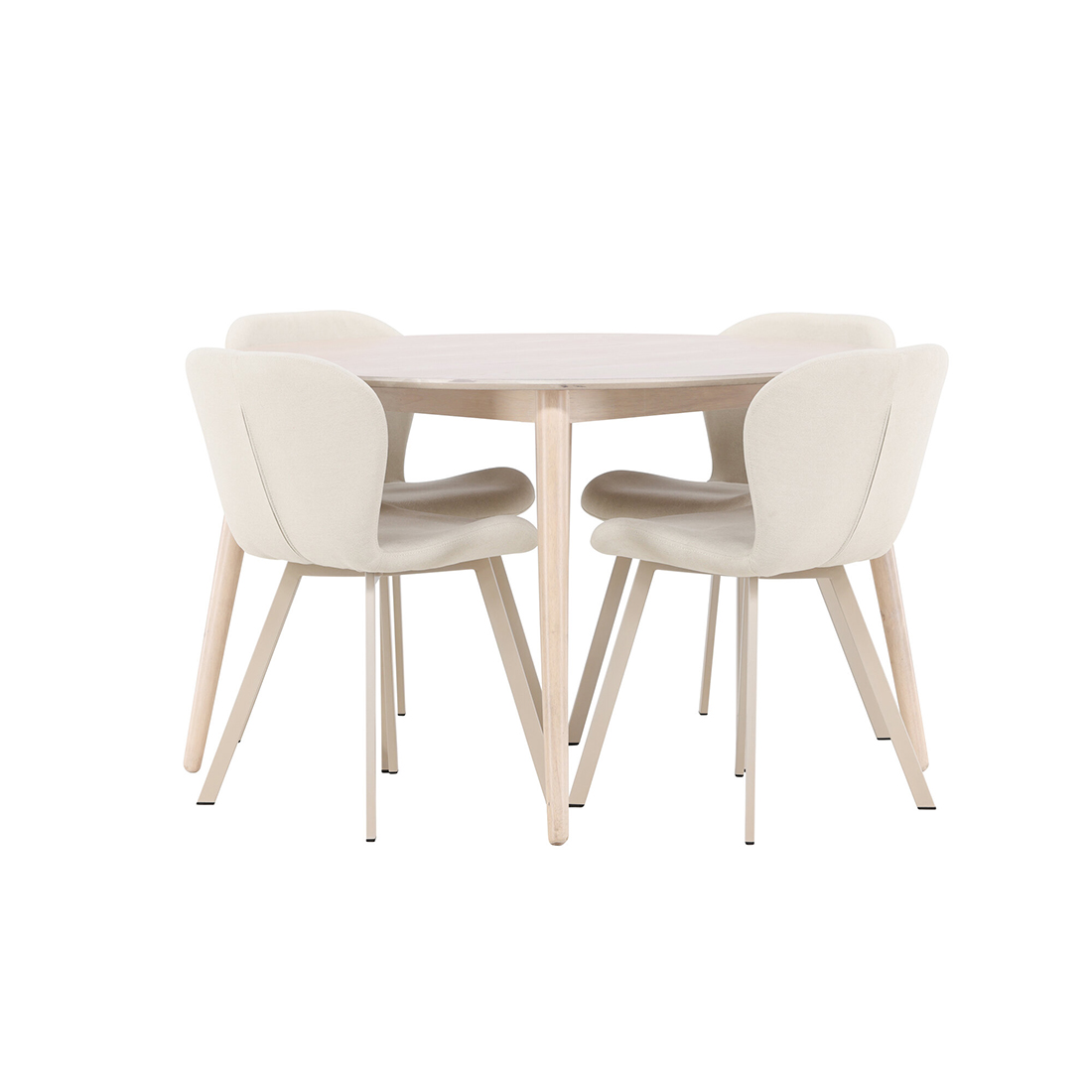 Matgrupp Venture Home Flora Ø120 cm med 4st Lilja Matstolar