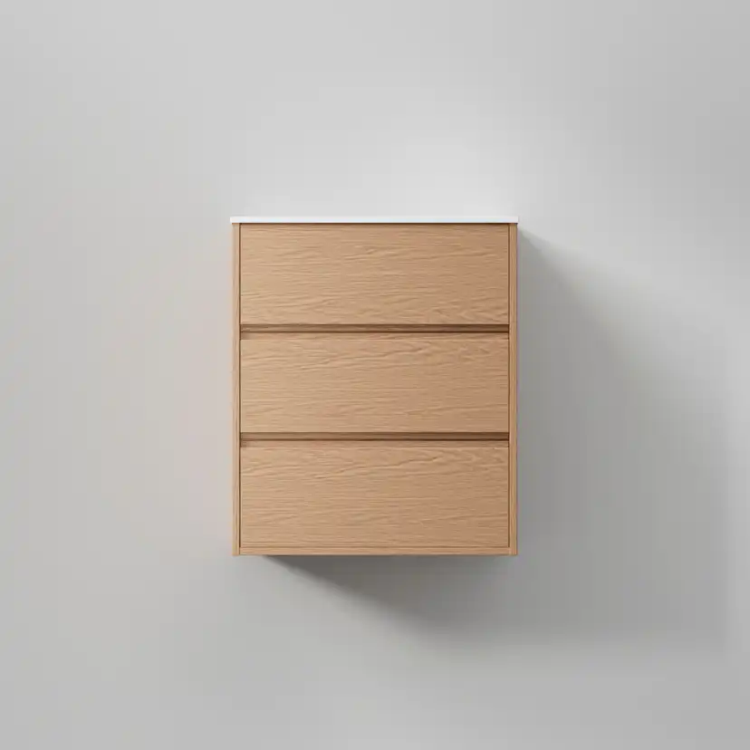 Kommod Terra Grip 60, Natural Oak, 3 Lådor Färg: Natural Oak, Bredd: 600 mm