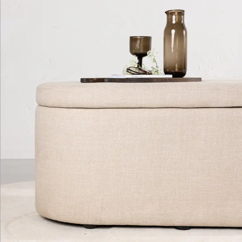 Sittpuff Venture Home Potenza Vit med Förvaringslåda