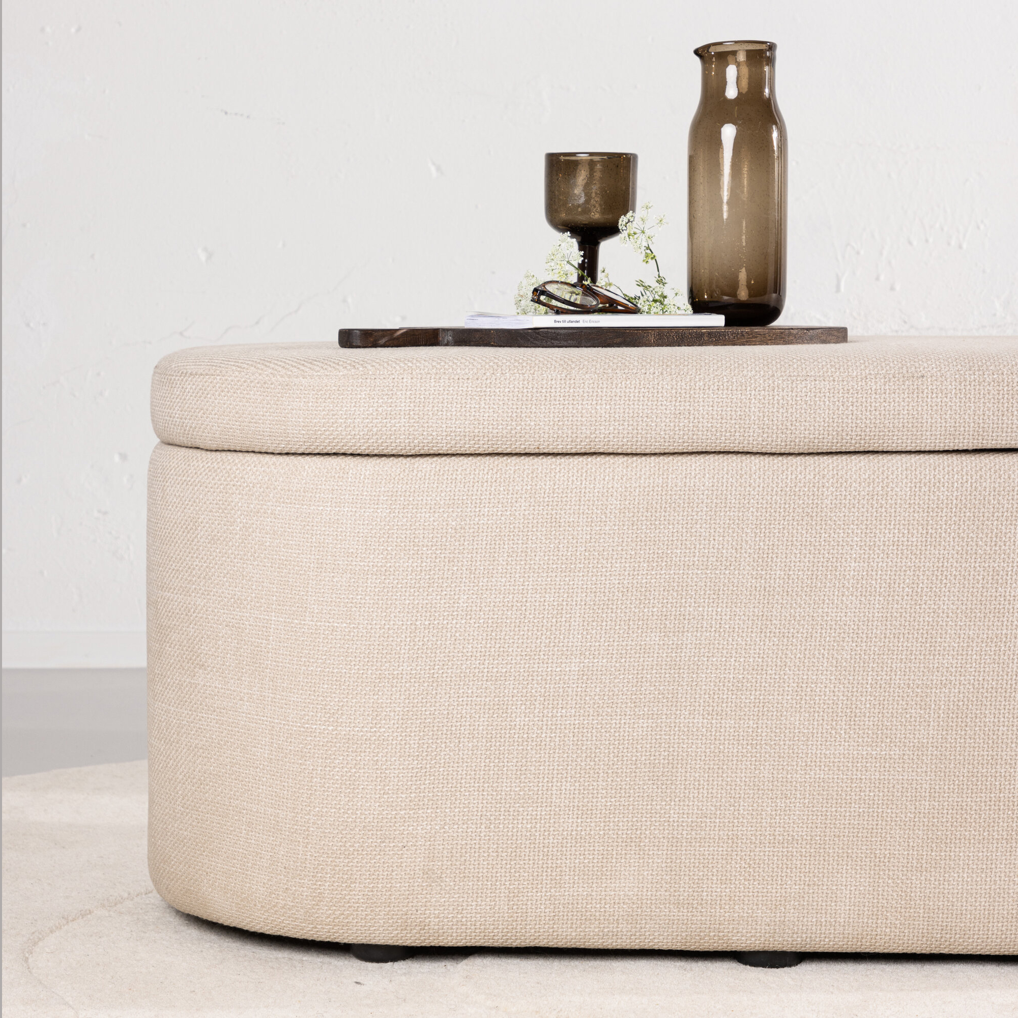 Sittpuff Venture Home Potenza Vit med Förvaringslåda