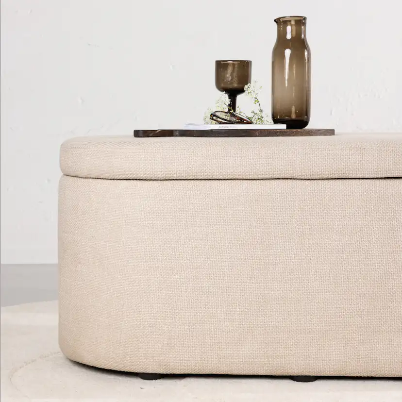 Sittpuff Venture Home Potenza Vit med Förvaringslåda