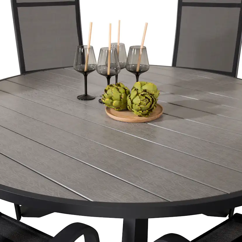Matgrupp Utomhus Venture Home Pincy Ø140 med 6 Copacabana Trädgårdsstolar