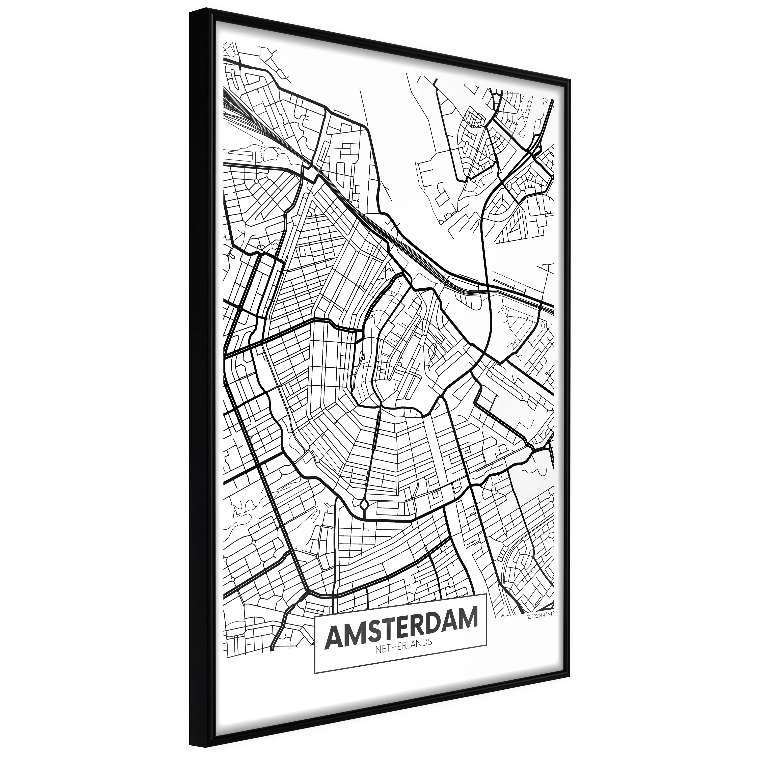 Poster Artgeist Affisch Map of Amsterdam