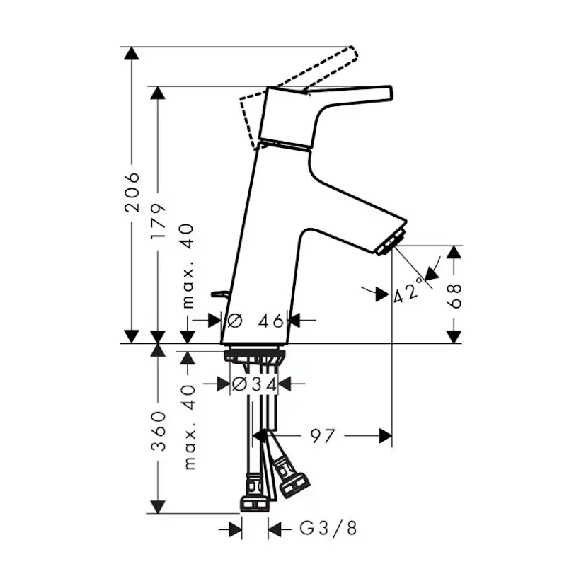 Tvättställsblandare Hansgrohe Talis S 80 Låg