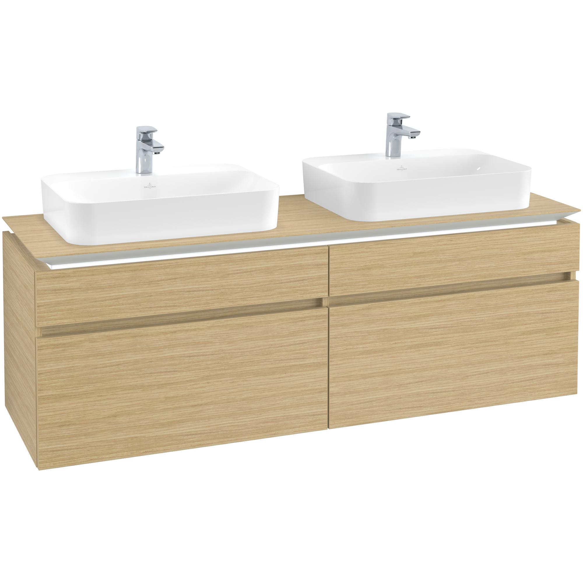 Tvättställsskåp Villeroy & Boch Legato 1600 med 4 Lådor för Två Ytmonterade Tvättställ från Finion & Memento