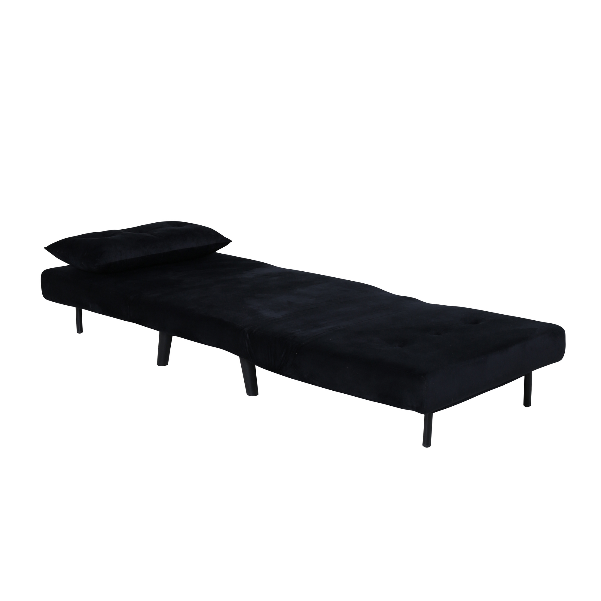 Vicky Folding Bed Single - Black / Black Velvet Svart