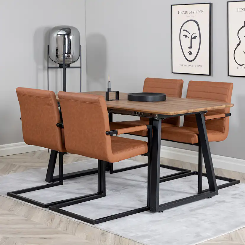Inca Dining Table+Art Armchair Brun