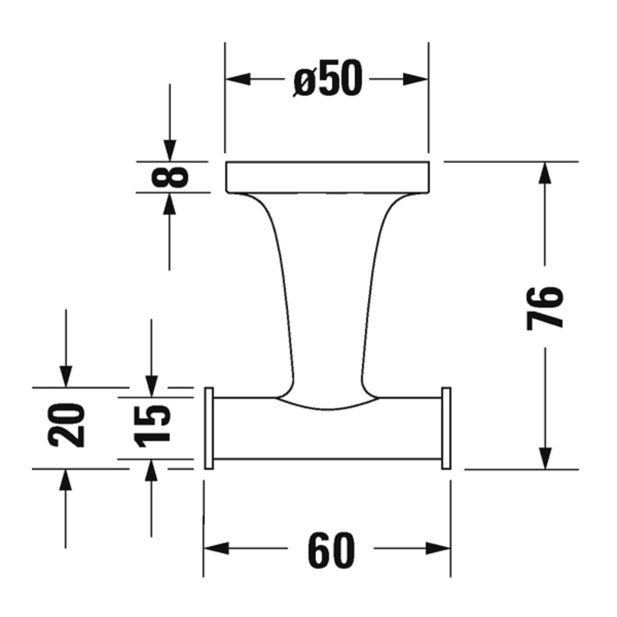 Handdukskrok Duravit Starck T 009930 Dubbelkrok