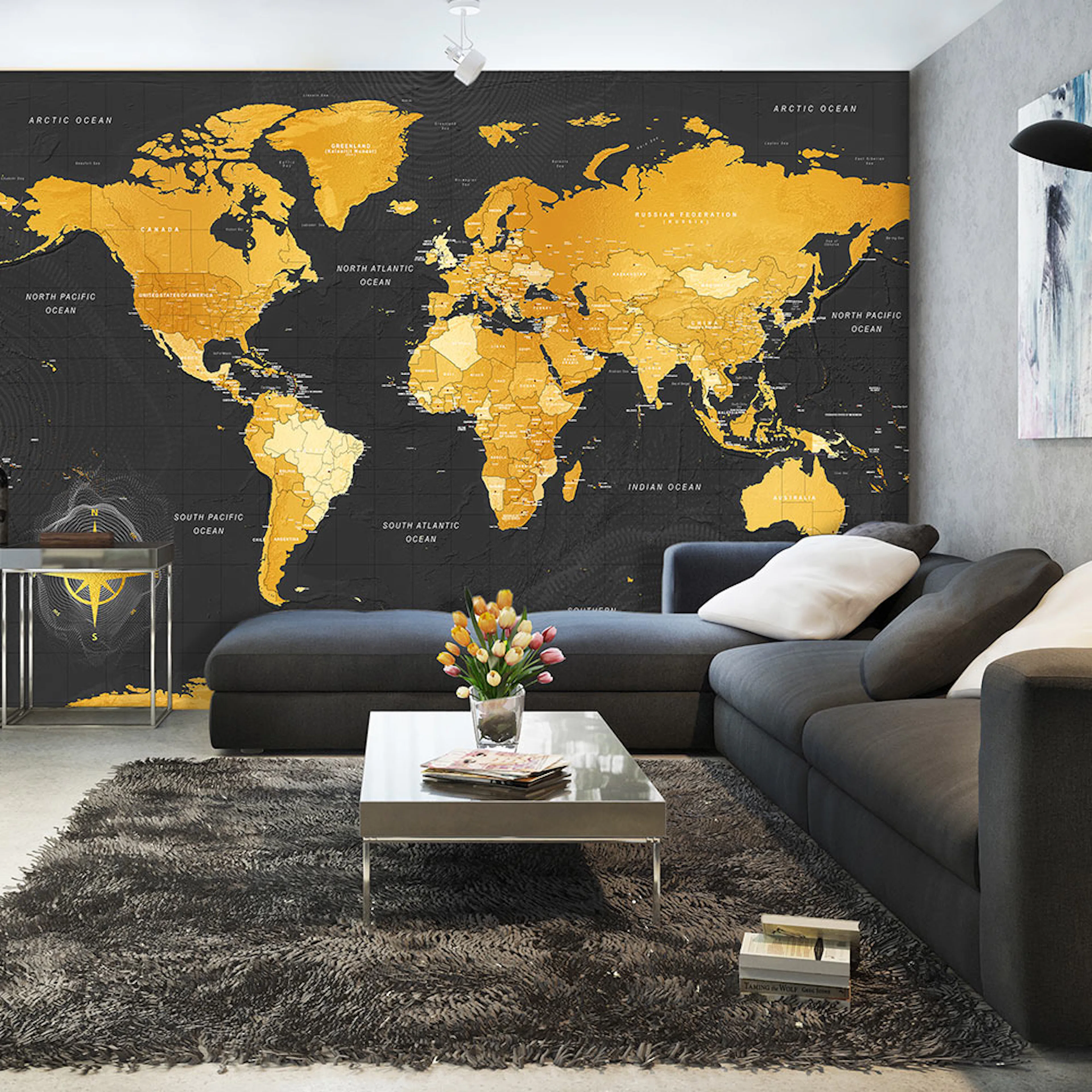 Fototapet Arkiio Map Golden World