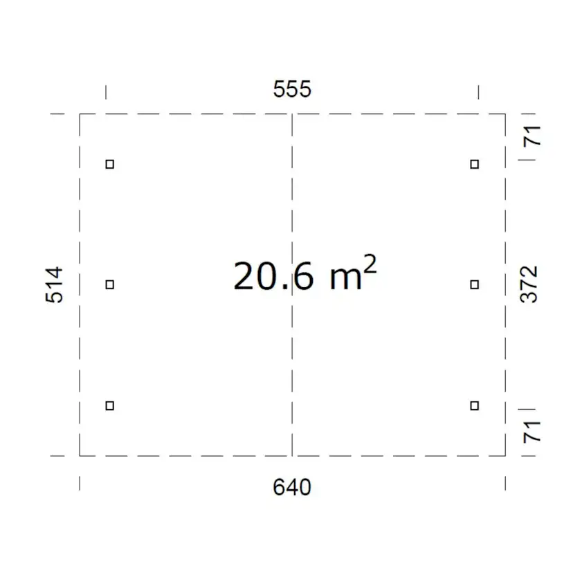 Carport Robert 20,6 m2 Obehandlad