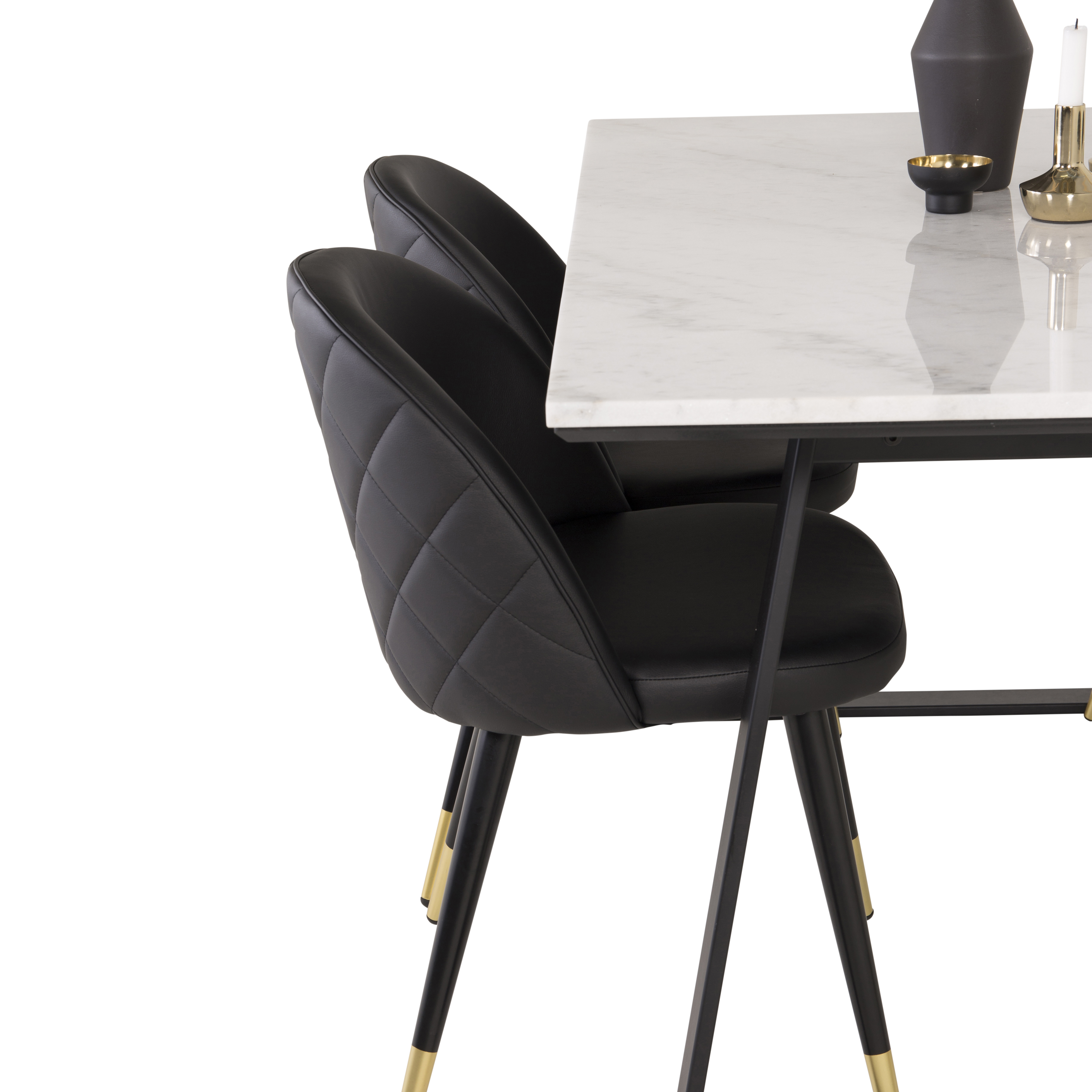 Matgrupp Venture Home Estelle 140 med 4 Valentina Stolar Läder