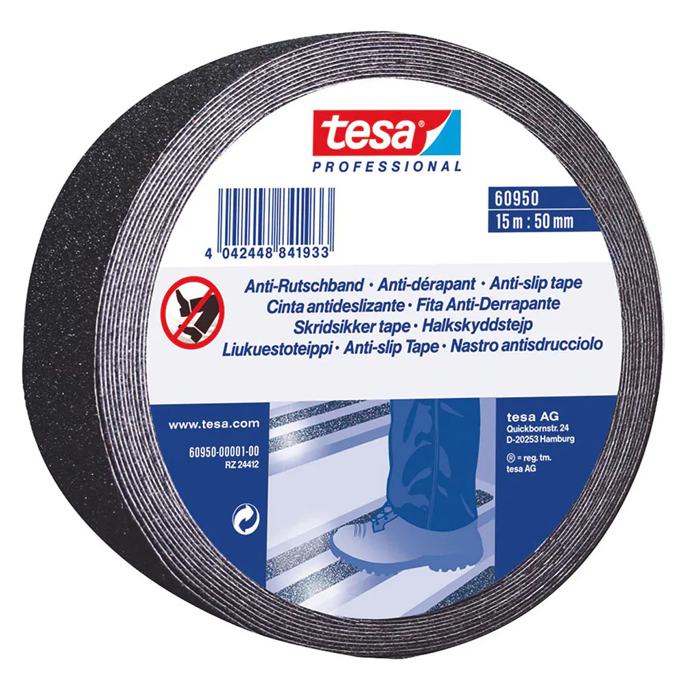 Halkskyddstejp Tesa 50 mm 15 m Svart
