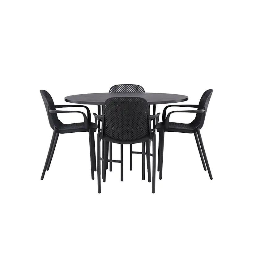 Matgrupp Venture Home Copenhagen Ø 115 cm med 4 Baltimore Stolar