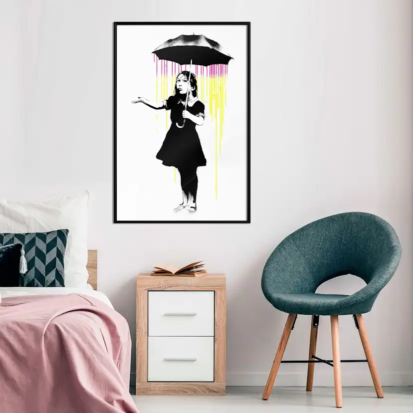 Poster Artgeist Affisch Girl with Umbrella