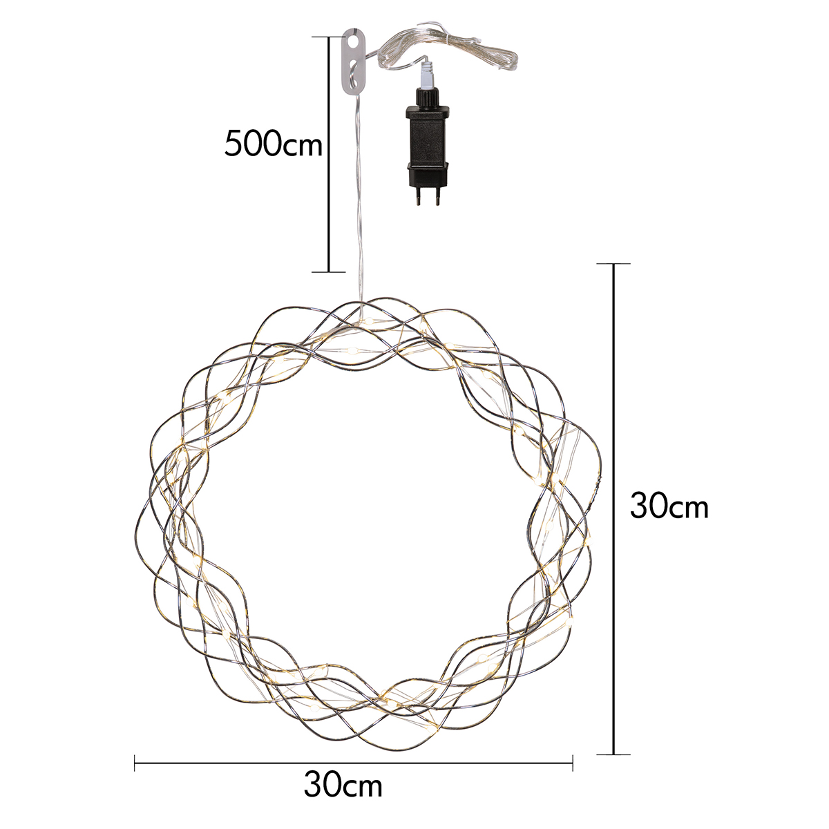 Hängande Dekoration Star Trading Curly Krans LED