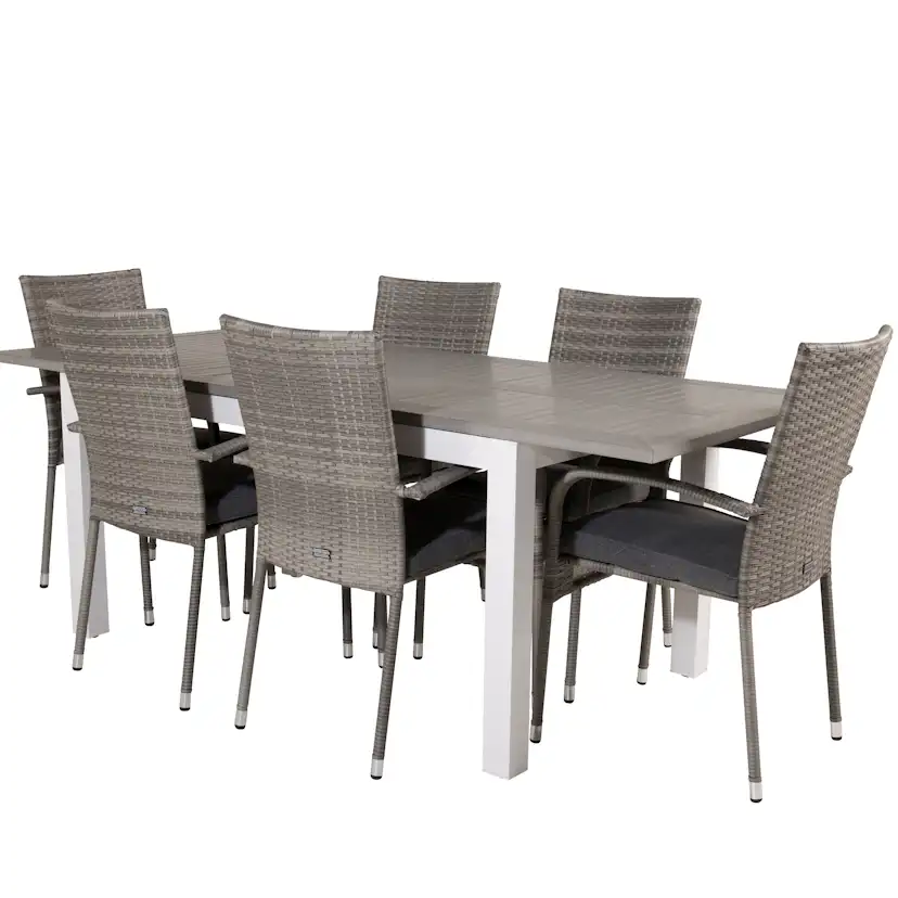 Matgrupp Venture Home Aleyna 160/240 med 6 Asta Stolar