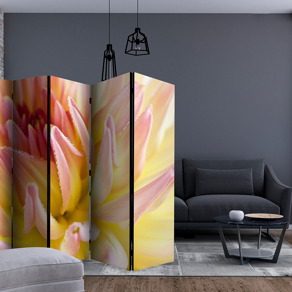 Rumsavdelare Skärmvägg Arkiio Pastel Colored Dahlia Flower With Dew Drops II 225x172 cm