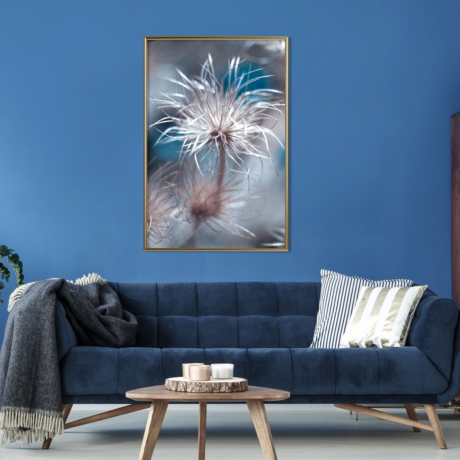 Poster Artgeist Affisch Plant in Blues