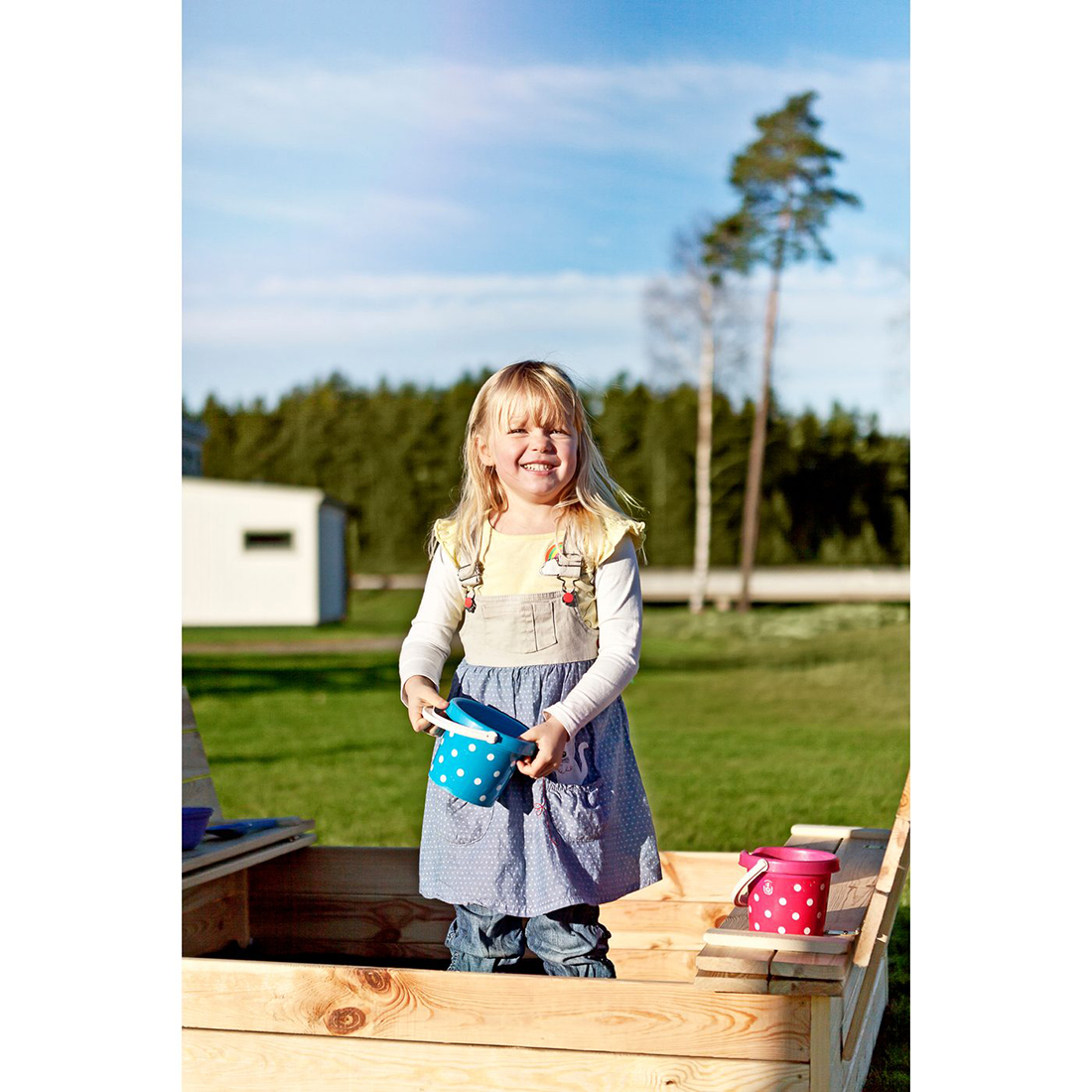 Sandlåda Jabo Trä med Lock & Bänk