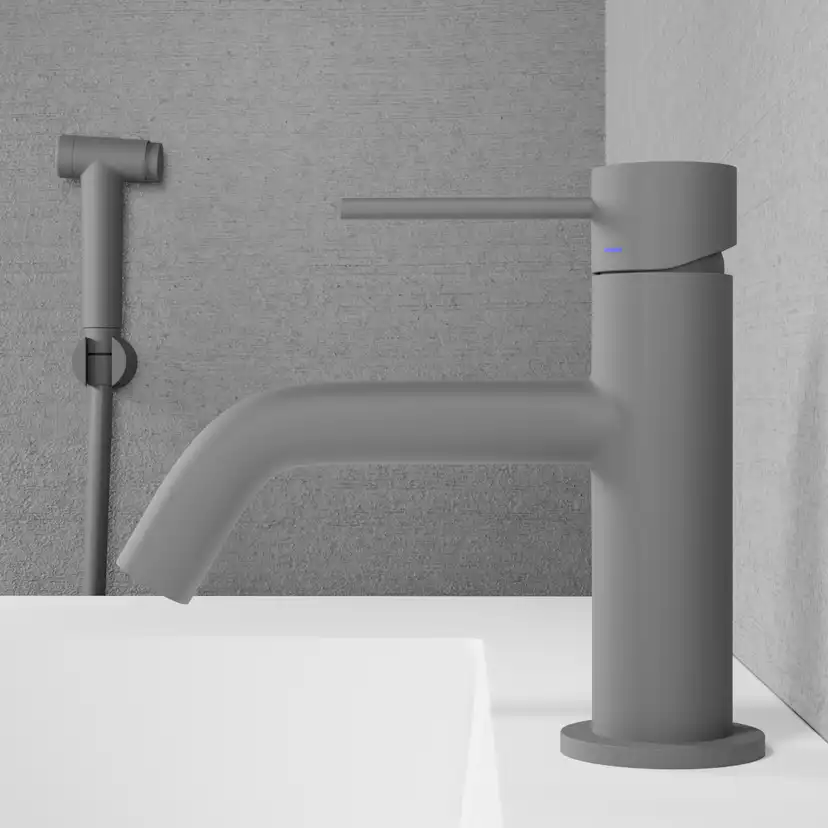 Tvättställsblandare Scandtap Steel Voyage med Sidodusch