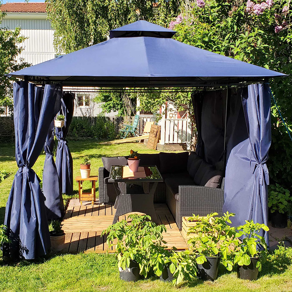 Paviljong Metalcraft med draperiväggar 3x4 m