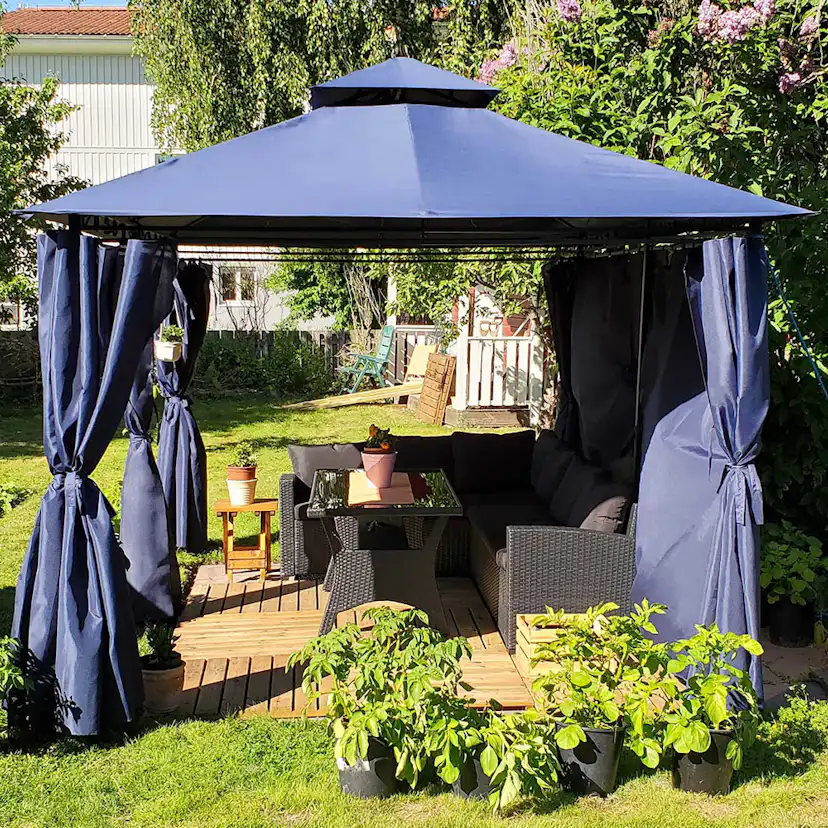 Paviljong Metalcraft med draperiväggar 3x4 m