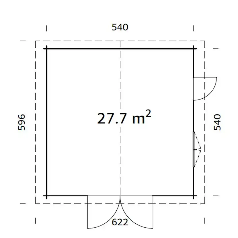 Garage Palmako Roger med Garagedörr 29,2 m2