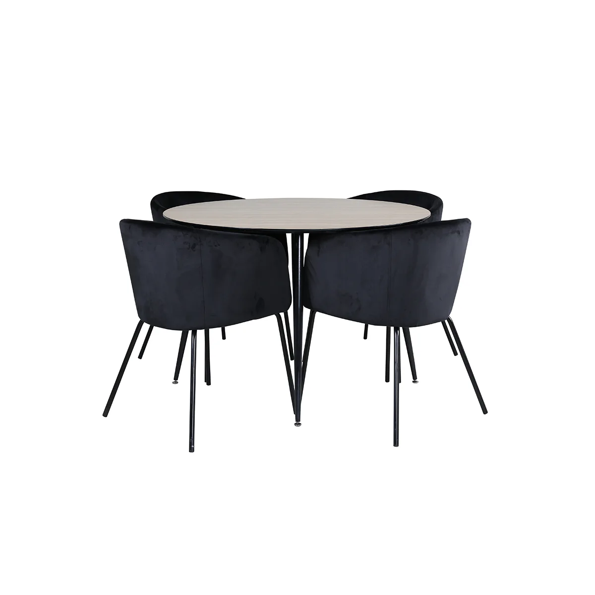 Matgrupp Venture Home Silvia med 4 Bergen Stolar Sammet