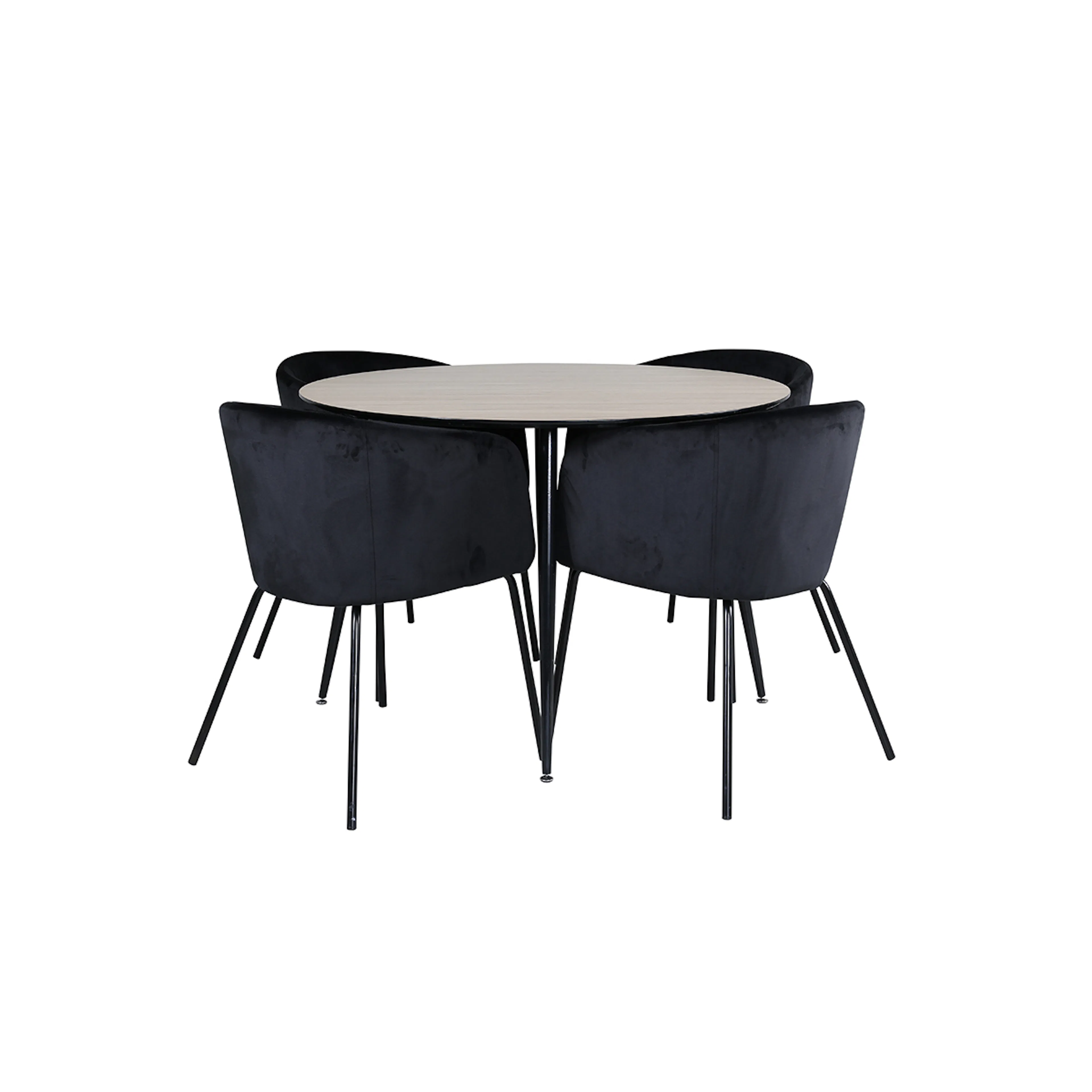 Matgrupp Venture Home Silvia med 4 Bergen Stolar Sammet