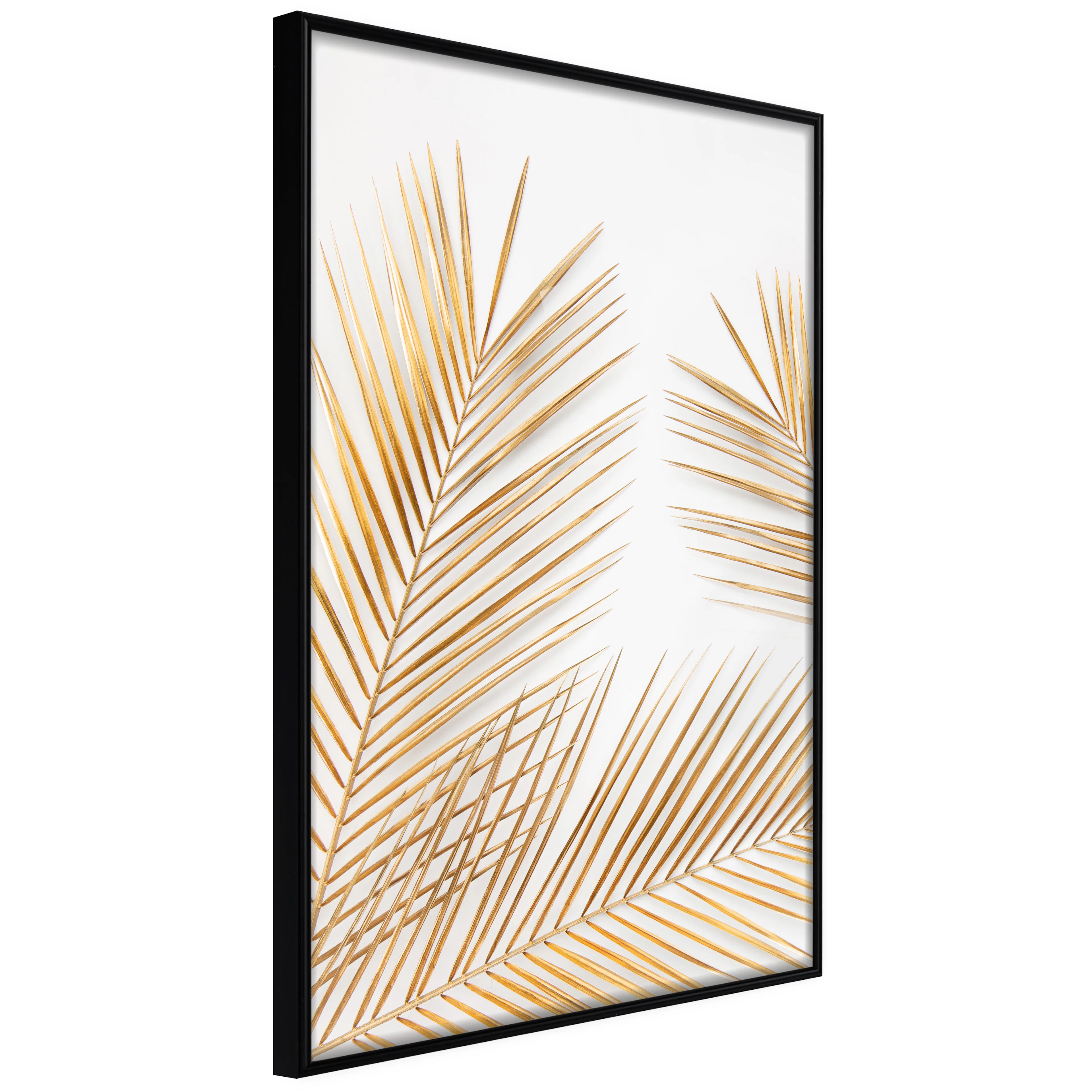 Affisch - Golden Palm Leaves [Poster] 30x45 Svart ram, 30x45 cm