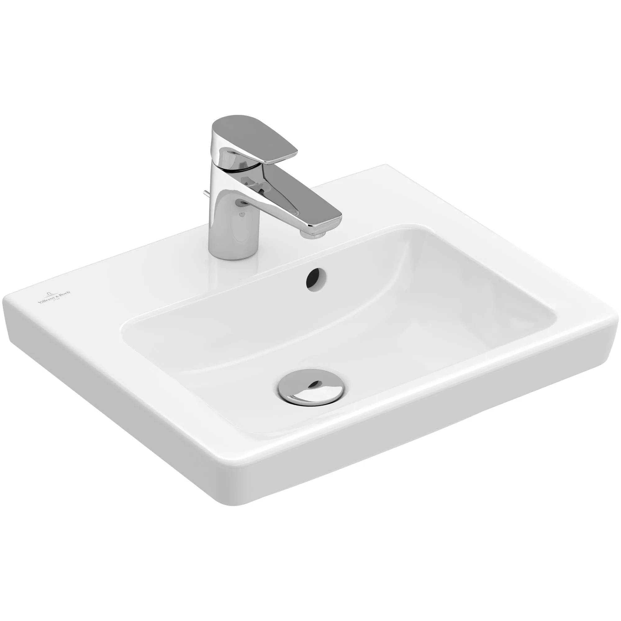 Tvättställ villeroy & Boch Subway 2.0 731545R1 Vit Alpin CeramicPlus, 450 mm, för Enhålsblandare