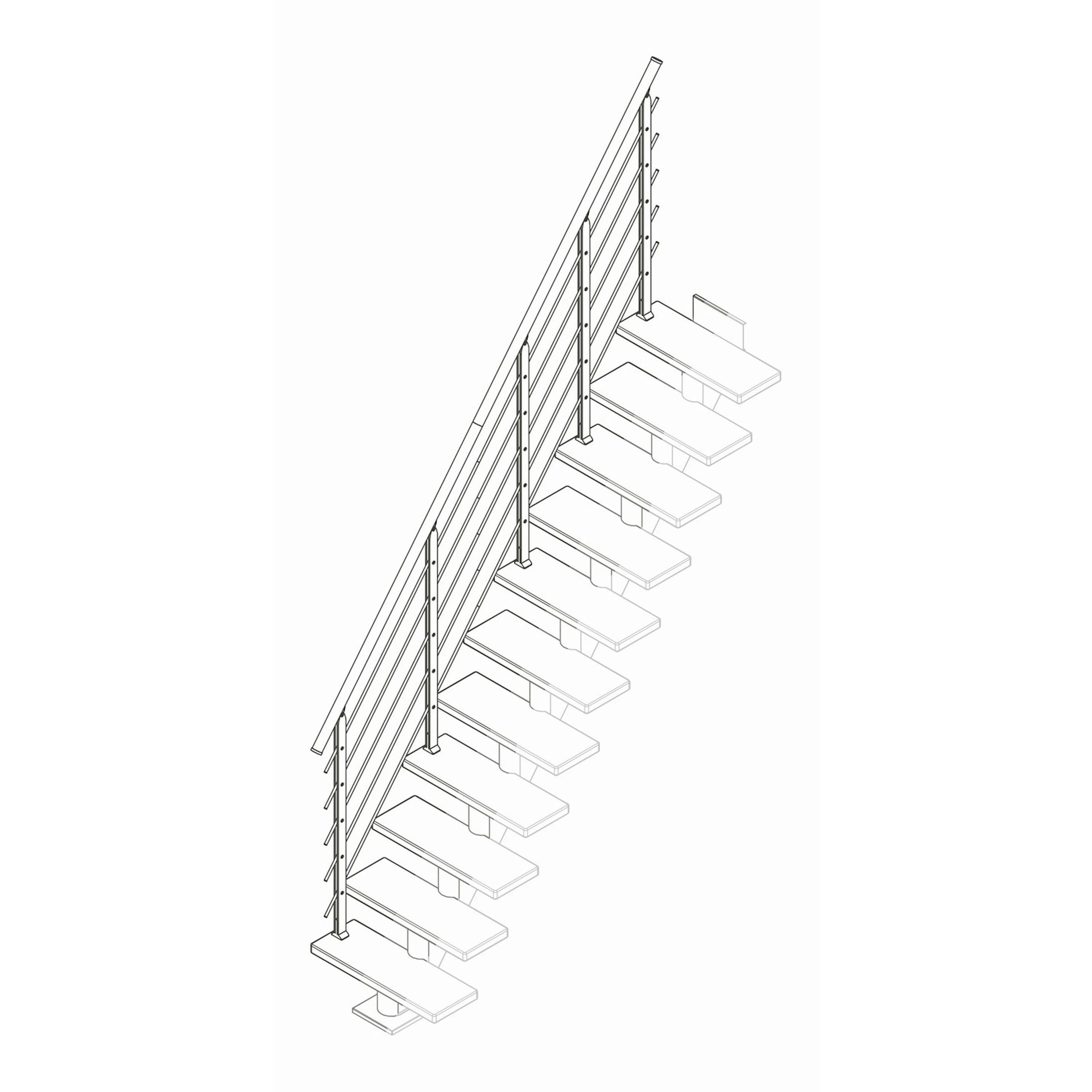 DESIGN komplett extra räcke ek oljad antracit 11-13T Antracit, Passar till 11-13 Ste