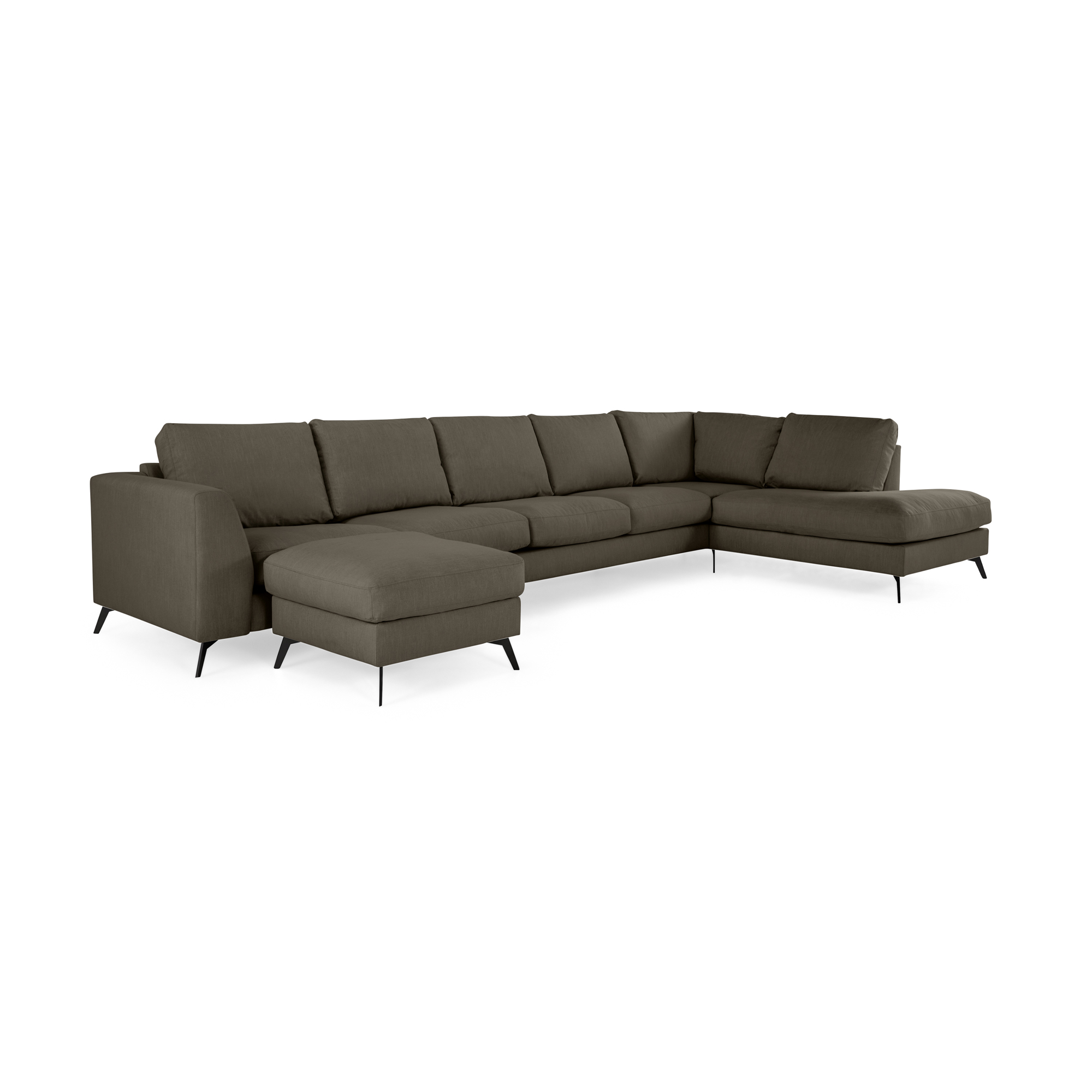 6-sitssoffa Scandinavian Choice Ocean Lyx U-formad med Schäslong 395 cm inkl Fotpall