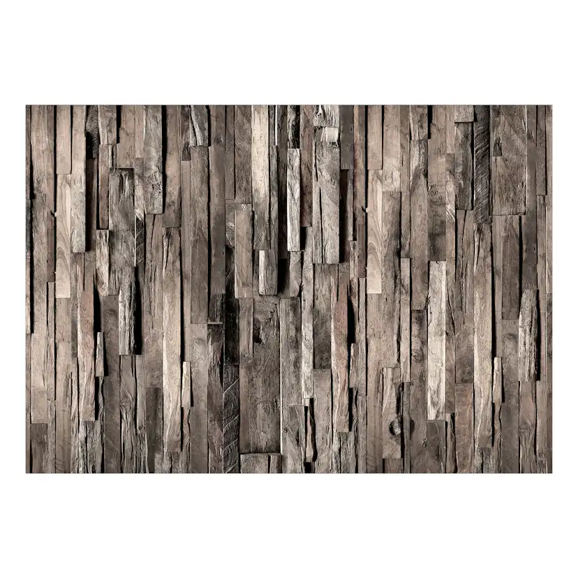 Fototapet Arkiio Självhäftande Wooden Curtain Dark Brown