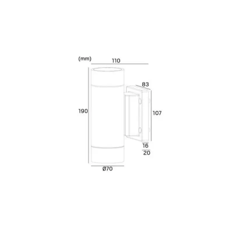 Vägglampa Hide-a-lite MILO II GU10