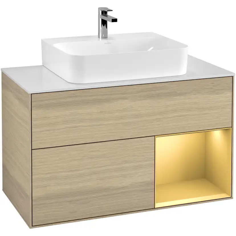 Tvättställsskåp Villeroy & Boch Finion med 2 Lådor Hylla och Bänkskiva för Centrerat Tvättställ