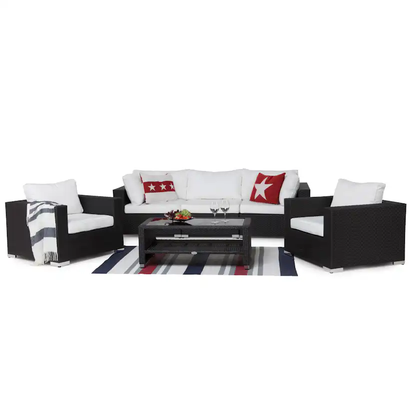 Loungegrupp Comfort Garden Bahamas 5-sits med Utebord m Hylla Utomhus