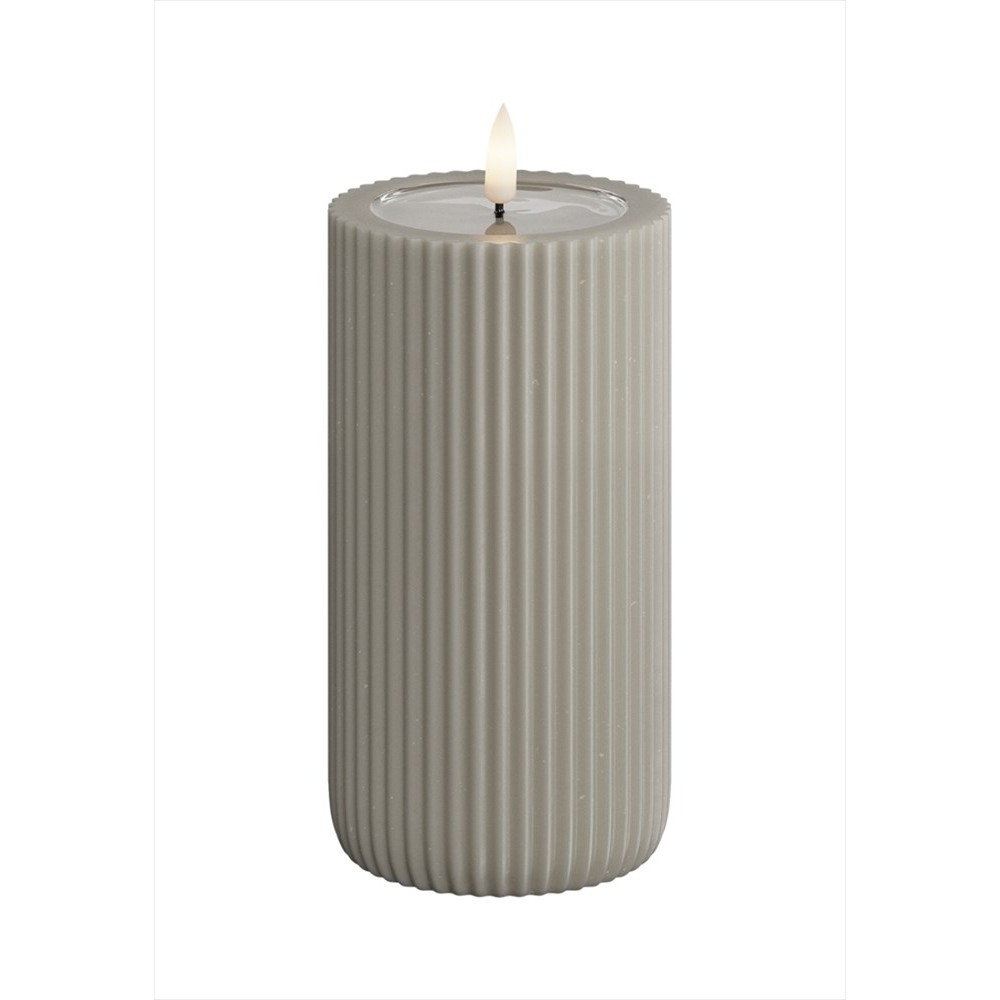 LED-Blockljus UNIQUE Candles Stripe 8x15 cm