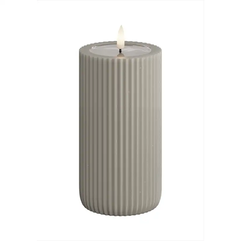 LED-Blockljus UNIQUE Candles Stripe 8x15 cm