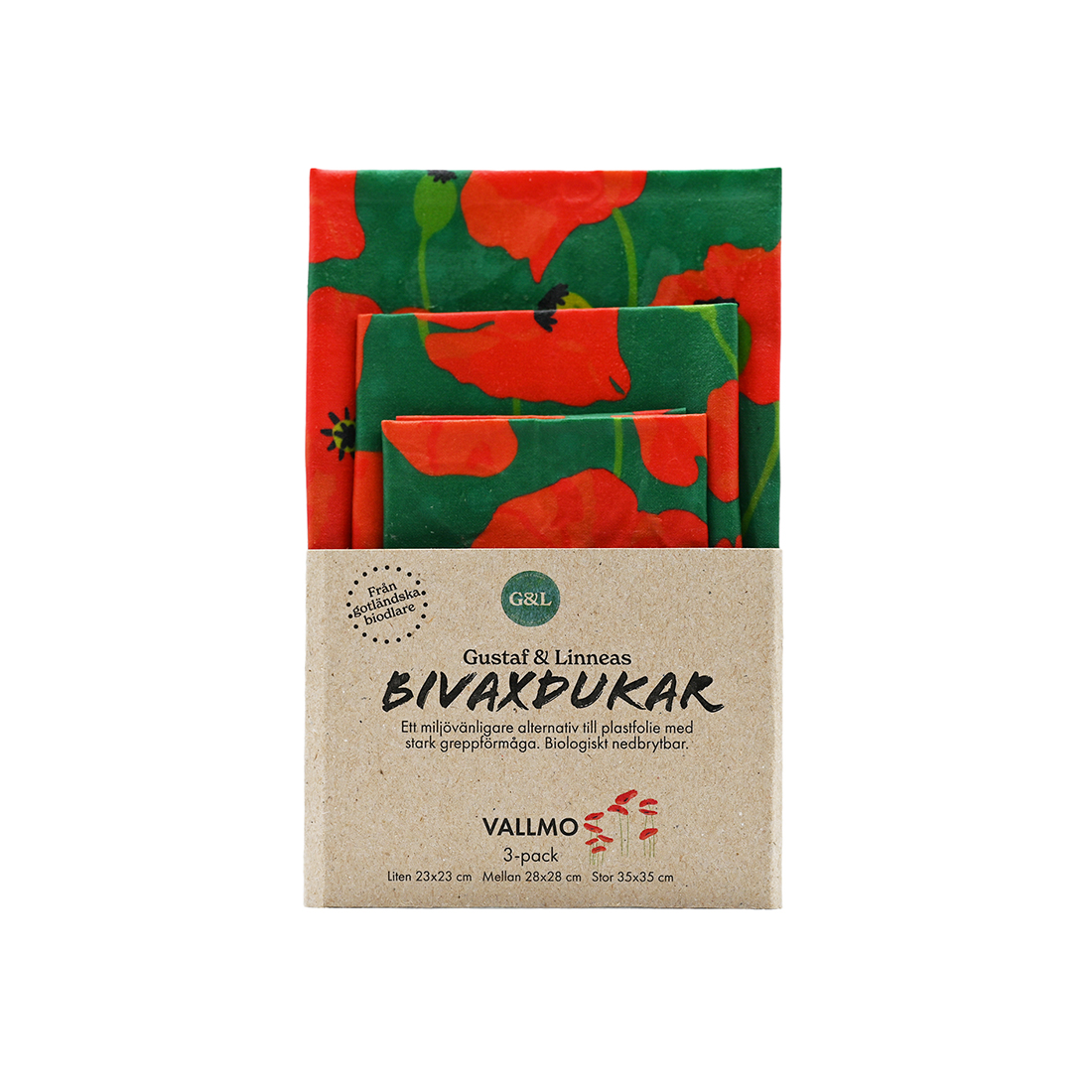Bivaxinpackningar Gustaf & Linnea För Livsmedel 3-pack